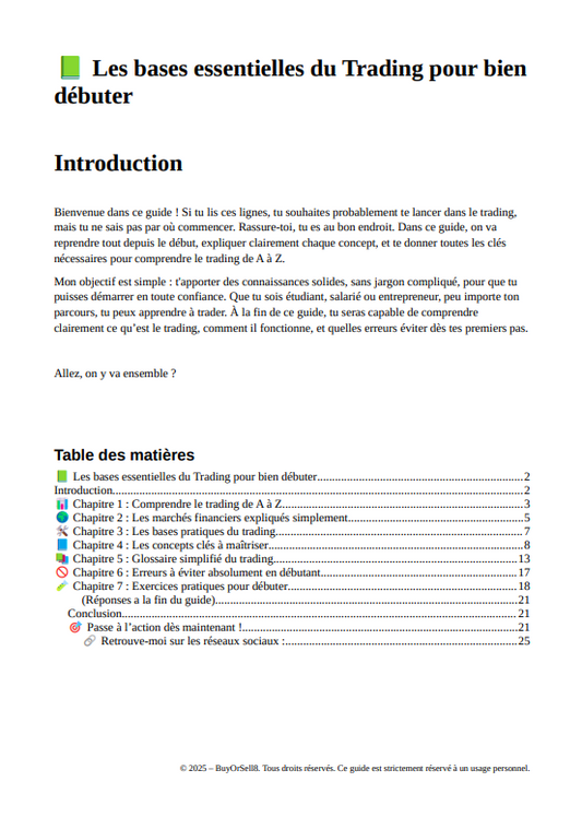Guide débutant gratuit